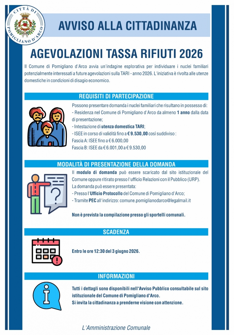 AGEVOLAZIONI TASSA RIFIUTI 2026